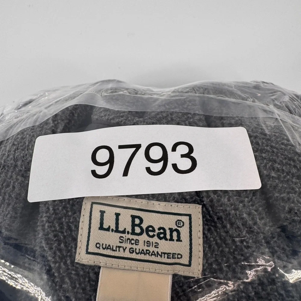 LL Bean Shirt Jacket Mens Medium Gray Fleece Elbow Patches Utility 508090